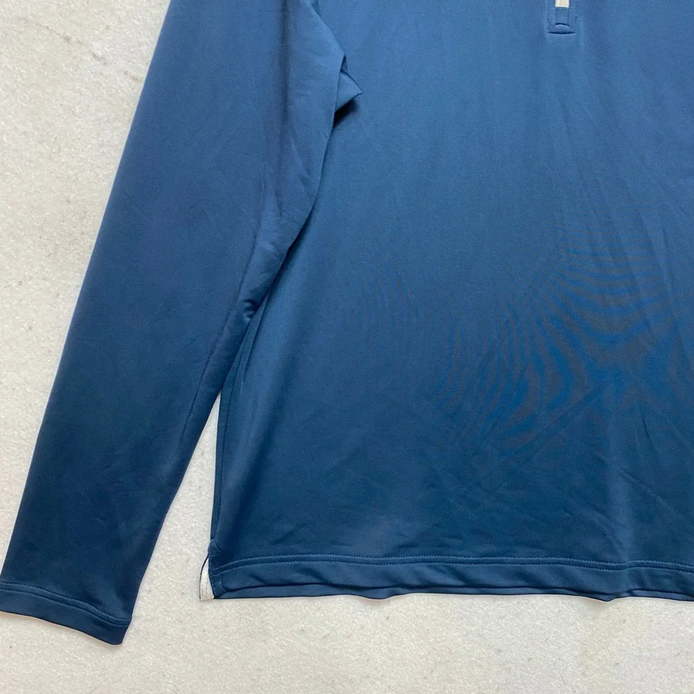 Linksoul LS4156 Pullover Mens Medium Blue Quarter Zip Long Sleeve Performance